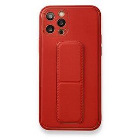 Alan Şanslı iPhone 12 Pro Max Coco Deri Standlı Kapak Kırmızı Kılıf