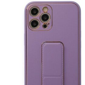 Alan Şanslı iPhone 12 Pro Max Coco Deri Standlı Kapak Lila Kılıf