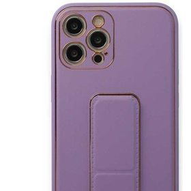 Alan Şanslı iPhone 12 Pro Max Coco Deri Standlı Kapak Lila Kılıf