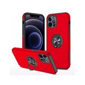 Alan Şanslı iPhone 12 Pro Max Elit Yüzüklü Kapak Kırmızı Kılıf
