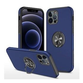 Alan Şanslı iPhone 12 Pro Max Elit Yüzüklü Kapak Lacivert Kılıf