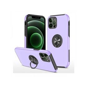 Alan Şanslı iPhone 12 Pro Max Elit Yüzüklü Kapak Mor Kılıf
