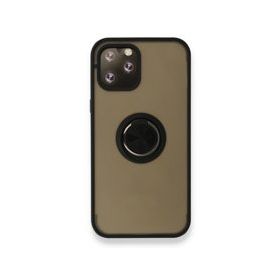 Alan Şanslı iPhone 12 Pro Max Montreal Yüzüklü Silikon Kapak Siyah Cep Telefonu Kılıfı