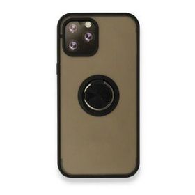 Alan Şanslı iPhone 12 Pro Max Montreal Yüzüklü Silikon Kapak Siyah Cep Telefonu Kılıfı