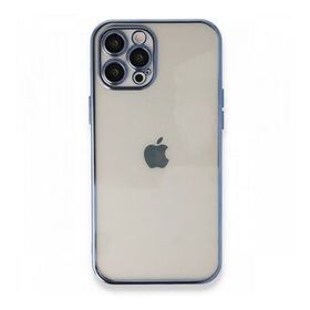 Alan Şanslı iPhone 12 Pro Max Razer Lensli Silikon Açık Mavi Cep Telefonu Kılıfı