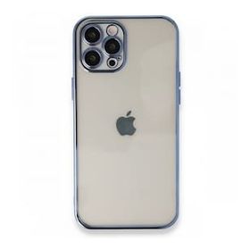 Alan Şanslı iPhone 12 Pro Max Razer Lensli Silikon Açık Mavi Cep Telefonu Kılıfı