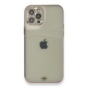 Alan Şanslı iPhone 12 Pro Mor Liva Taşlı Silikon Kapak