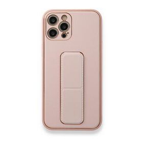 Alan Şanslı iPhone 12 Pro Pembe Coco Deri Standlı Kapak Kılıf