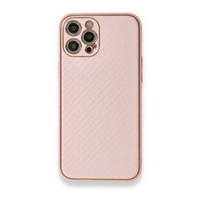 Alan Şanslı iPhone 12 Pro Pembe Coco Karbon Silikon Kapak