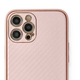 Alan Şanslı iPhone 12 Pro Pembe Coco Karbon Silikon Kapak