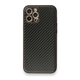 Alan Şanslı iPhone 12 Pro Siyah Coco Karbon Silikon Kapak