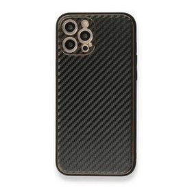 Alan Şanslı iPhone 12 Pro Siyah Coco Karbon Silikon Kapak