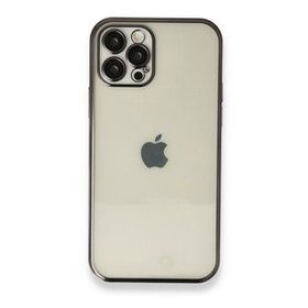 Alan Şanslı iPhone 12 Pro Siyah Razer Lensli Silikon Kapak