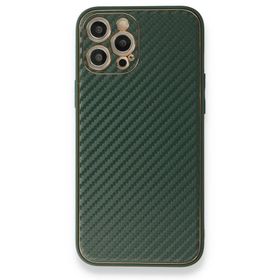 Alan Şanslı iPhone 12 Pro Yeşil Coco Karbon Silikon Kapak