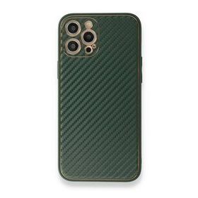 Alan Şanslı iPhone 12 Pro Yeşil Coco Karbon Silikon Kapak