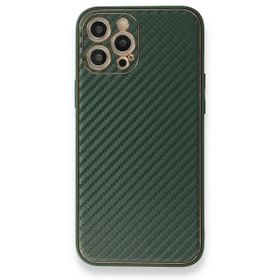 Alan Şanslı iPhone 12 Pro Yeşil Coco Karbon Silikon Kapak
