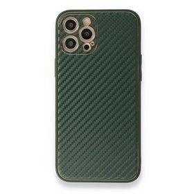 Alan Şanslı iPhone 12 Pro Yeşil Coco Karbon Silikon Kapak