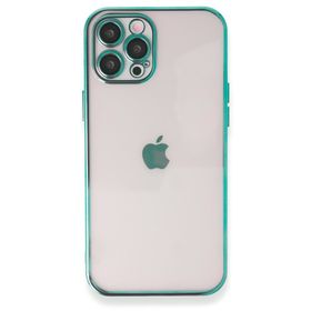 Alan Şanslı iPhone 12 Pro Yeşil Razer Lensli Silikon Kapak