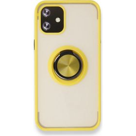 Alan Şanslı Iphone 12 Sarı Mini Montreal Yüzüklü Silikon Kapak Kılıf