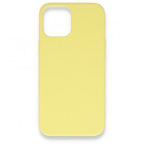 Alan Şanslı Iphone 12 Sarı Mini Nano İçi Kadife Silikon Kılıf