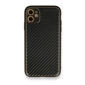 Alan Şanslı iPhone 12 Siyah Coco Karbon Silikon Arka Kapak