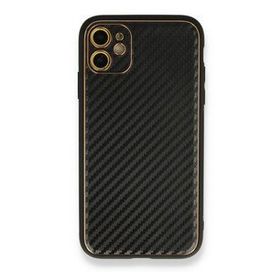 Alan Şanslı iPhone 12 Siyah Coco Karbon Silikon Arka Kapak