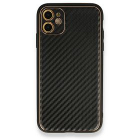 Alan Şanslı iPhone 12 Siyah Coco Karbon Silikon Arka Kapak