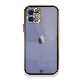 Alan Şanslı iPhone 12 Siyah Liva Taşlı Silikon Kılıf