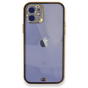 Alan Şanslı iPhone 12 Siyah Liva Taşlı Silikon Kılıf