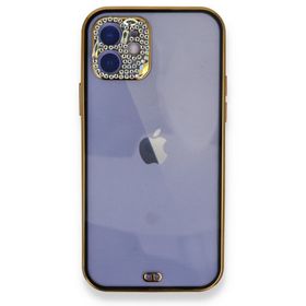 Alan Şanslı iPhone 12 Siyah Liva Taşlı Silikon Kılıf