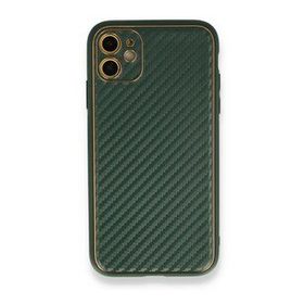 Alan Şanslı iPhone 12 Yeşil Coco Karbon Silikon Arka Kapak
