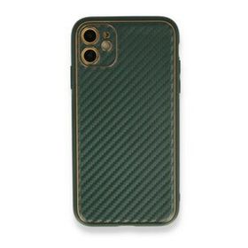 Alan Şanslı iPhone 12 Yeşil Coco Karbon Silikon Arka Kapak