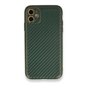 Alan Şanslı iPhone 12 Yeşil Coco Karbon Silikon Arka Kapak