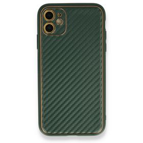Alan Şanslı iPhone 12 Yeşil Coco Karbon Silikon Arka Kapak