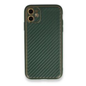 Alan Şanslı iPhone 12 Yeşil Coco Karbon Silikon Arka Kapak