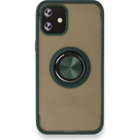Alan Şanslı Iphone 12 Yeşil Mini Montreal Yüzüklü Silikon Kapak Kılıf