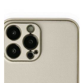 Alan Şanslı iPhone 13 Pro Coco Beyaz Deri Silikon Kapak Kılıf