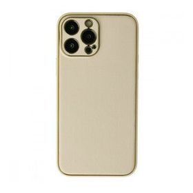 Alan Şanslı iPhone 13 Pro Coco Gold Deri Silikon Kapak Kılıf