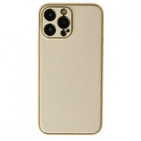 Alan Şanslı iPhone 13 Pro Coco Gold Deri Silikon Kapak Kılıf