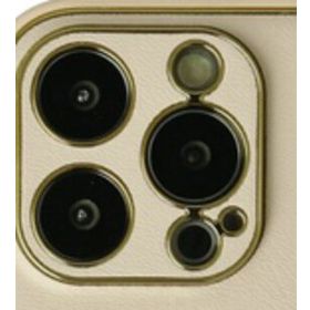 Alan Şanslı iPhone 13 Pro Coco Gold Deri Silikon Kapak Kılıf