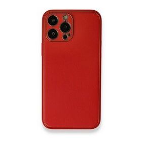 Alan Şanslı iPhone 13 Pro Coco Kırmızı Deri Silikon Kapak Kılıf