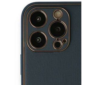 Alan Şanslı iPhone 13 Pro Coco Mavi Deri Silikon Kapak Kılıf