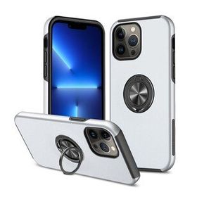 Alan Şanslı iPhone 13 Pro Elit Yüzüklü Kapak Gümüş Kılıf