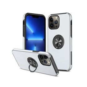 Alan Şanslı iPhone 13 Pro Elit Yüzüklü Kapak Gümüş Kılıf