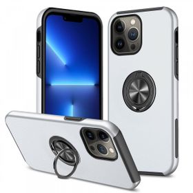Alan Şanslı iPhone 13 Pro Elit Yüzüklü Kapak Gümüş Kılıf
