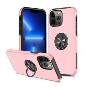 Alan Şanslı iPhone 13 Pro Elit Yüzüklü Kapak Pembe Kılıf