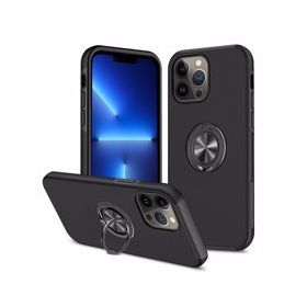 Alan Şanslı iPhone 13 Pro Elit Yüzüklü Kapak Siyah Kılıf