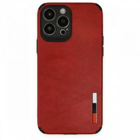 Alan Şanslı iPhone 13 Pro Loop Kırmızı Deri Silikon Kılıf