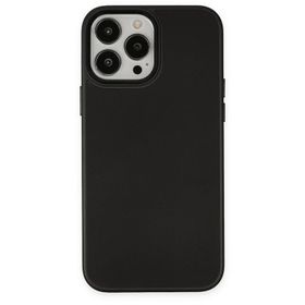 Alan Şanslı iPhone 13 Pro Max Asya Siyah Deri Silikon Kılıf