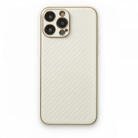 Alan Şanslı iPhone 13 Pro Max Coco Karbon Beyaz Silikon Kılıf
